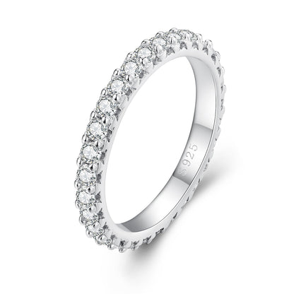 925 Sterling Silver Moissanite 0.03ct Ring Size 6