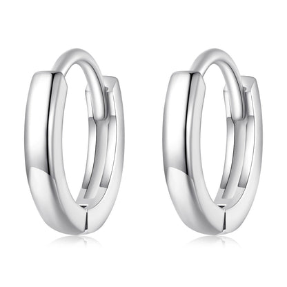 925 Sterling Silver Earrings for Women - Style A, 1.1x0.2cm, Platinum Plated