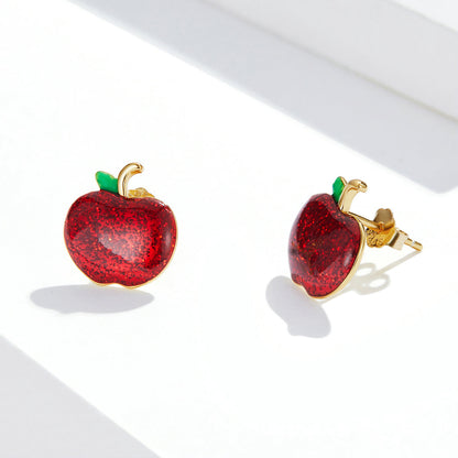 925 Sterling Silver Enamel Plated Gold Earrings