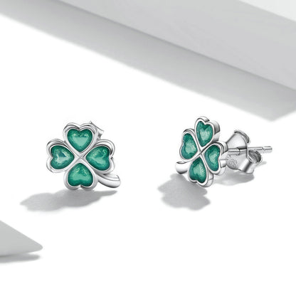 925 Sterling Silver Enamel Plated Platinum Earrings for Women