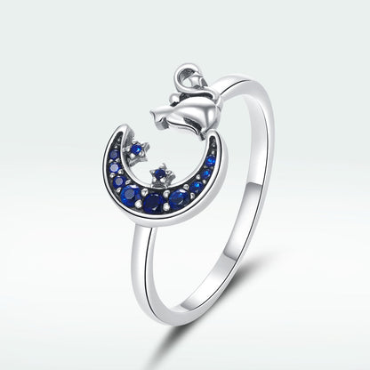 S925 Sterling Silver Oxidized Pavé Setting CZ Ring