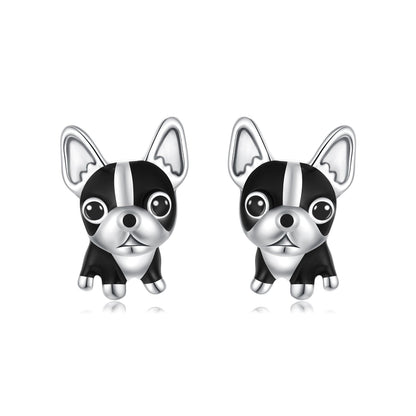 925 Sterling Silver Oxidized Enamel Earrings for Women