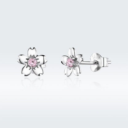 925 Sterling Silver Earrings with CZ in Pavé Setting