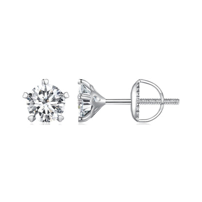 925 Sterling Silver Moissanite 0.50 Carat Earrings 6.0mm for Women