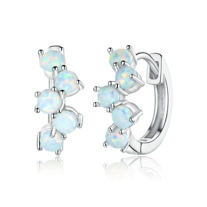 925 Sterling Silver Earrings with Translucent Opal
