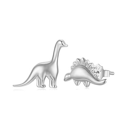 925 Sterling Silver Earrings with Oxidized Finish, 1.1*1cm & 1.2*0.6cm for Women