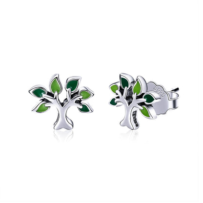 925 Sterling Silver Earrings with Enamel Process 0.8*1cm