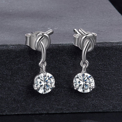 925 Sterling Silver Moissanite 0.50 Carat Earrings for Women