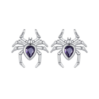 925 Sterling Silver Earrings with Pavé Setting CZ, Size 13*12mm