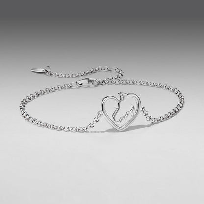 925 Sterling Silver Plated White Gold Bracelet 21cm for Women