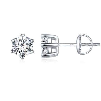 925 Sterling Silver Pavé Set CZ Earrings for Women - 0.5x0.5 cm