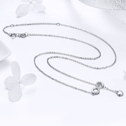 925 Sterling Silver Adjustable Necklace 38-45cm for Women
