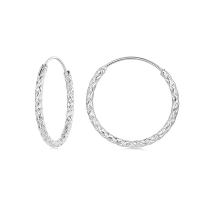 925 Sterling Silver Earrings Hoops 2.5 cm for Women