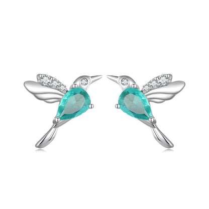 925 Sterling Silver Transparent Glass Earrings with CZ for Women