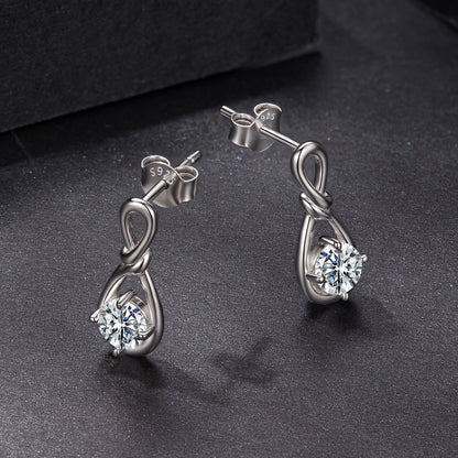925 Sterling Silver 0.5 Carat Moissanite Earrings for Women