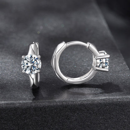 925 Sterling Silver Moissanite 0.50 Carat Earrings for Women