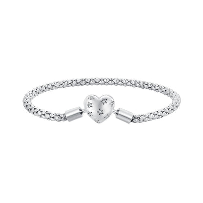925 Sterling Silver Oxidized Silver Bracelets 17.0 Size with CZ for Women