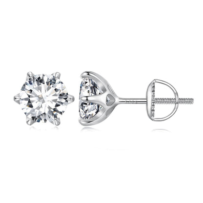 S925 Sterling Silver 2.00 Carat Moissanite Earrings for Women