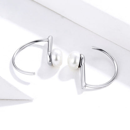 925 Sterling Silver Earrings in Rose Gold with Beads for Women