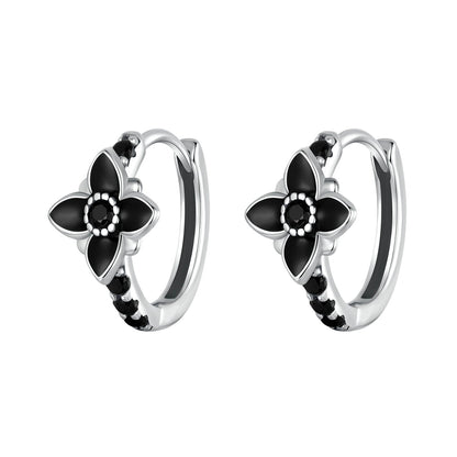 925 Sterling Silver Enamel and CZ Earrings for Women