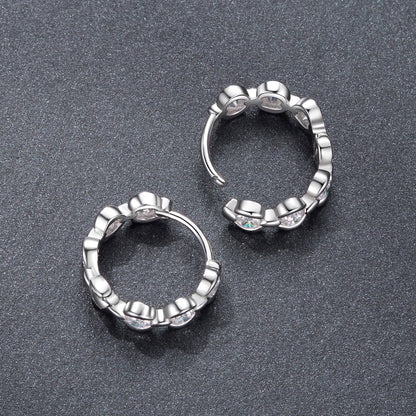 925 Sterling Silver 0.25 Carat Moissanite Hoop Earrings for Women