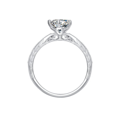 925 Sterling Silver Moissanite 0.8ct Ring Size 6 for Women