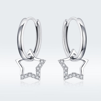 S925 Sterling Silver Plated Platinum CZ Earrings for Women