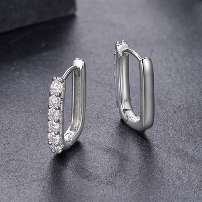 925 Sterling Silver Moissanite Earrings 1.4cm for Women