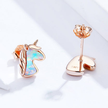 925 Sterling Silver Opal Earrings for Women