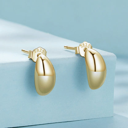 925 Sterling Silver Earrings, Size 10*5mm - Oxidized Silver for Women