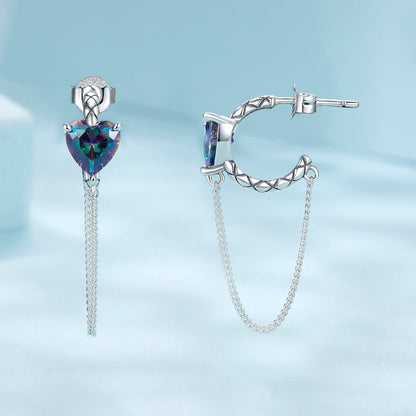925 Sterling Silver Transparent Glass Earrings for Women