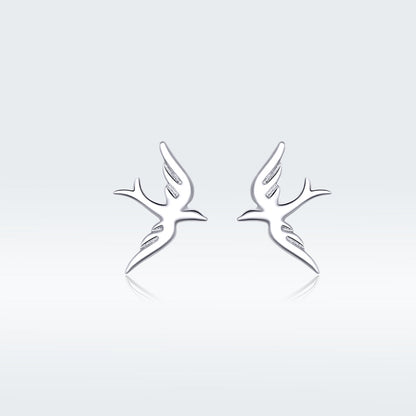 925 Sterling Silver Earrings 0.7*1.2cm for Women