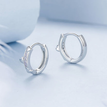 925 Sterling Silver Nano Opal Earrings for Women - White Gold Plated - 12x5mm
