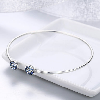 925 Sterling Silver Bracelet with Outer Diameter 6cm and Wall Thickness 0.2cm for Women