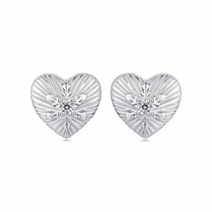 925 Sterling Silver Earrings with CZ in White Gold Plating for Women