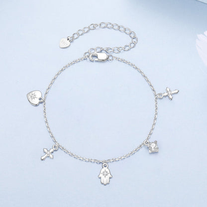 925 Sterling Silver Bracelet with Plated White Gold and Pavé Setting CZ