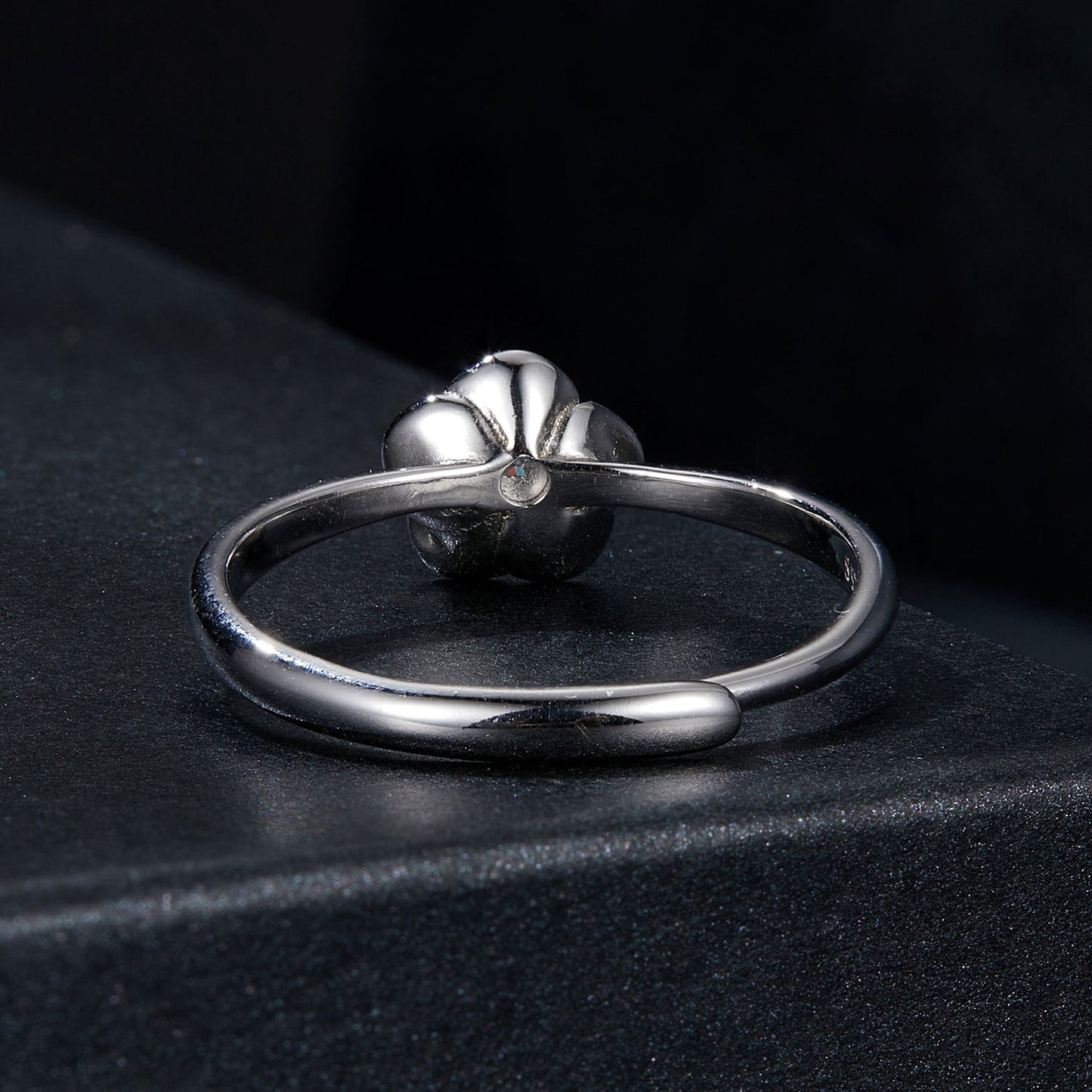 925 Sterling Silver White Gold Plated Moissanite Ring Size E for Women