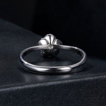 925 Sterling Silver White Gold Plated Moissanite Ring Size E for Women