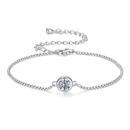 925 Sterling Silver 0.50 Carat Moissanite Bracelet for Women