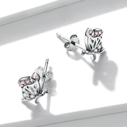 925 Sterling Silver Earrings with CZ in Pavé Setting