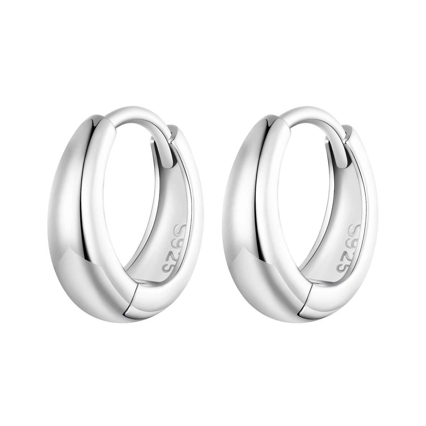 925 Sterling Silver 12*3mm Platinum Plated Earrings