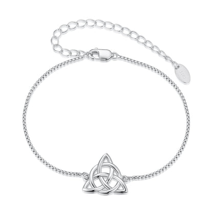 925 Sterling Silver White Gold Plated Bracelet with Length 15+6cm for Women