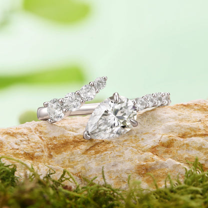 925 Sterling Silver White Gold Plated 1.5ct Moissanite Size E Ring for Women