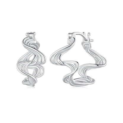 925 Sterling Silver Earrings 18mm x 10mm for Women