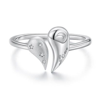 925 Sterling Silver 1.1cm White Gold Plated CZ Pendant Ring