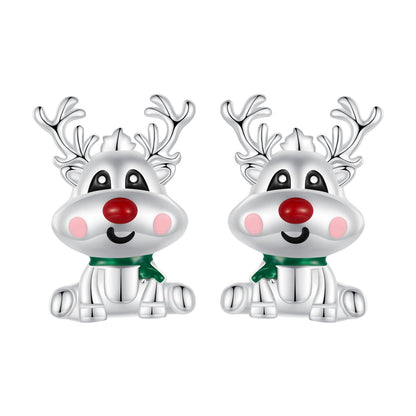 925 Sterling Silver Enamel Earrings 12x9mm