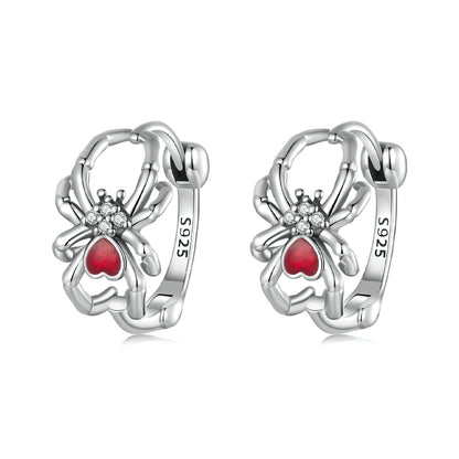 925 Sterling Silver Earrings with Pavé Setting CZ and Enamel Process