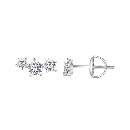 925 Sterling Silver Moissanite 0.01 Carat Earrings Size 4*9mm for Women