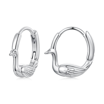 925 Sterling Silver Plated White Gold Hoop Earrings for Women