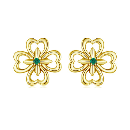 925 Sterling Silver Earrings with Pavé Setting CZ, 0.9cm, Oxidized Silver for Women